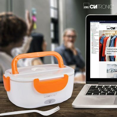 Elektrische Lunchbox Clatronic 40W, weiß-orange, 1,7 L