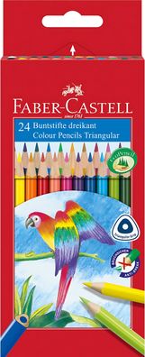 Faber Castell Buntstift Dreikant 3,0 mm 24er Kartonetui