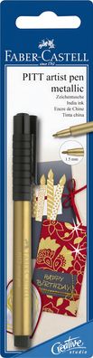 Faber Castell Tuschestift Pitt Artist Pen gold Blister
