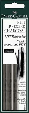 Faber Castell Reisskohle fettfrei Pitt medium 3er