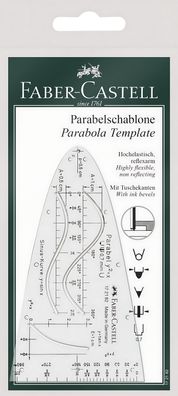 Faber Castell Parabelschablone 124 mm x 70 mm x 1,5 mm grün