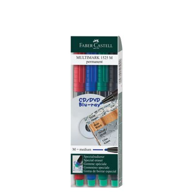 Faber Castell Marker Multimark permanent M 1,0 mm 4er Etui