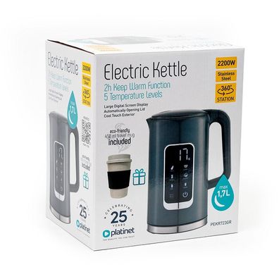 Elektrischer Wasserkocher Platinet 1,7 Liter Grau