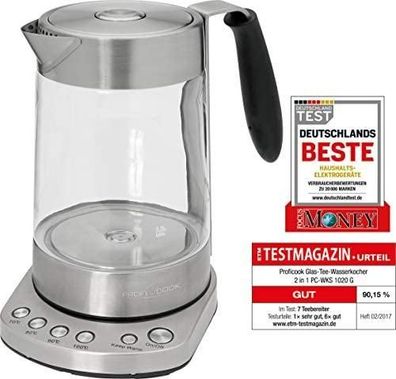 Elektrische Wasserkocher Proficook Transparent 1,7L