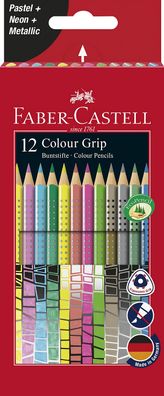 Faber Castell Buntstift Colour Grip 3,3 mm 12er Sonderfarben