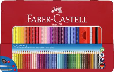Faber Castell Buntstift Colour Grip 3,3 mm 48er Metalletui