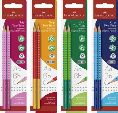 Faber Castell Bleistift Grip 2001 Two Tone HB sort 2er Spitz