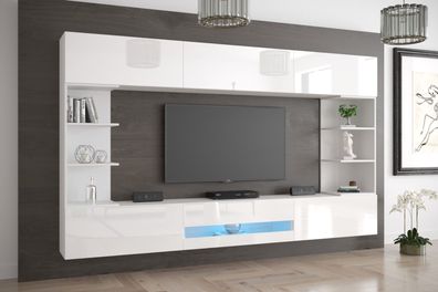 D94 249 cm Möbel Wohnzimmer Wohnwand Mediawand Wohnschrank Schrankwand Farbauswahl