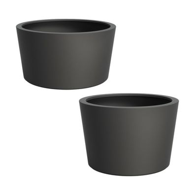 Adezz Conic mit Boden Pflanzgefäß Fiberglas Pflanzkübel Blumenkübel schwarz