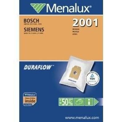 Staubsaugerbeutel Menalux Synthetique 2001 X5 Weiß