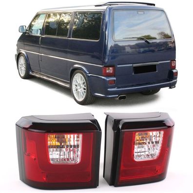 LED Lightbar Rückleuchten Rot Klar Set für VW T4 Bus Transporter 1990-2003