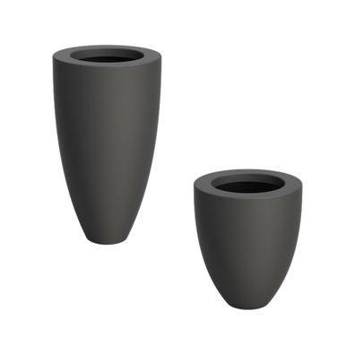 Adezz Canna Pflanzgefäß Fiberglas Pflanzkübel Blumenkübel Blumentopf schwarz