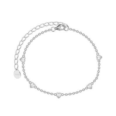 Armkette - Sterlingsilber rhod. - Herzplättchen