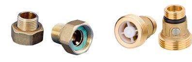 Wilo (2 Stück) Verschraubung G1" x R1/2" + Absperr-Set m. Rückschlagventil DN15