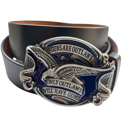 Ledergürtel Wechselgürtel Gürtel mit American Eagle US Adler Gürtelschnalle Buckle