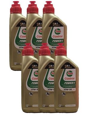 Castrol Power 1 20W-50 4T API SN JASO MA-2 6x1 Liter