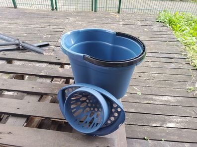 12 Liter Eimer Blau Putzeimer mit Aufguß