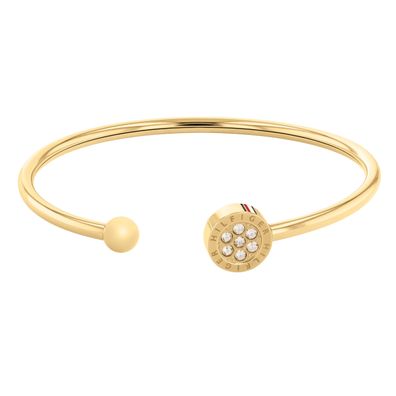 Tommy Hilfiger Damen Armreif 2780571 Edelstahl, Gold plattiert, Zirkonia