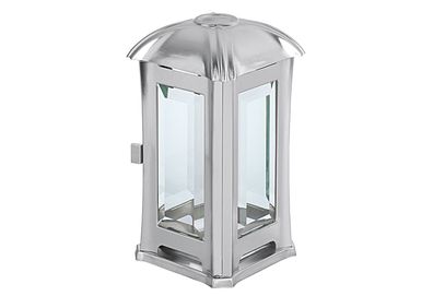 MOLL Grablaterne Edelstahl mit Glas matt 14x14x24cm inox