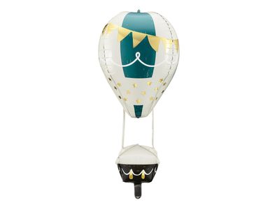 Folienballon 4D Heißluftballon 40x86cm Weiß / Blau