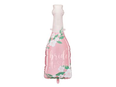 Folienballon Champagner Flasche Bride To Be 36x98cm Hellrosa
