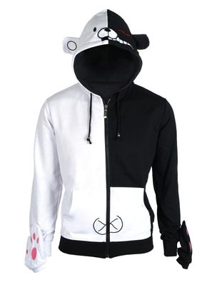 Monokuma Zip Hoodie mit Handschuhen | Pullover für Danganronpa Fans | S - L
