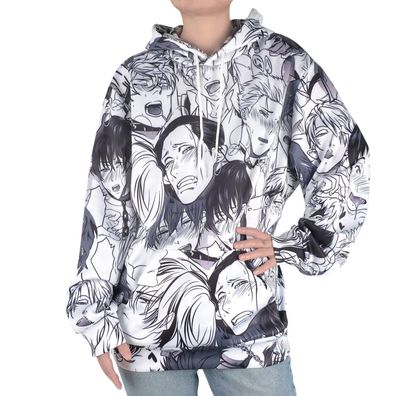 Ahegao Kapuzenpullover mit männlichen Gesichtern | Yaoi Manga Hoodie | S - L