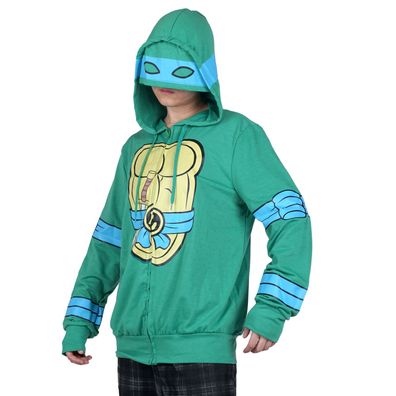 Ninja Turtles Hoodie | Leonardo Kapuzenjacke mit Ninja Kapuze | Größen: S - L