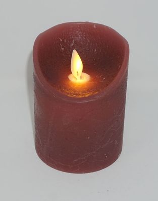 LED echtwachs Stumpenkerze 10 cm ANTIC ROSA Timer bewegliche Flamme Kerze Teelicht