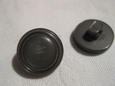 1 Kunststoffknopf grau poliert 14x6mm Öse 3mm Nr 93/94