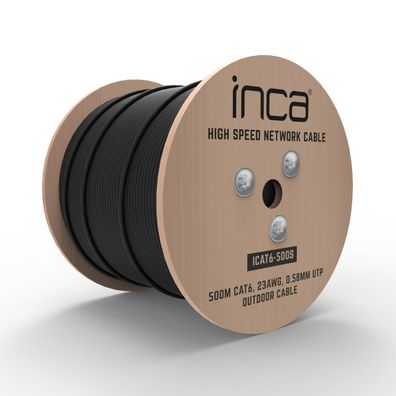 ICAT6-500S – 500 m Cat6 Netzwerkkabel Schwarz