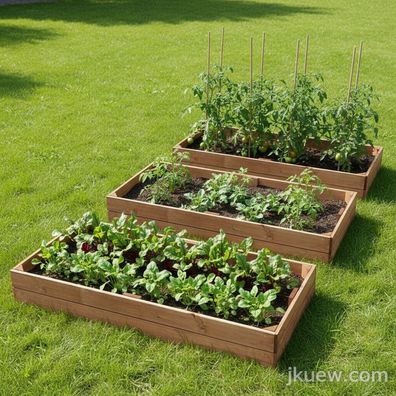 Pflanzbeet Hochbeet Holz mit Innenvlies Garten Hochbeet erweiterbar und stapelbar