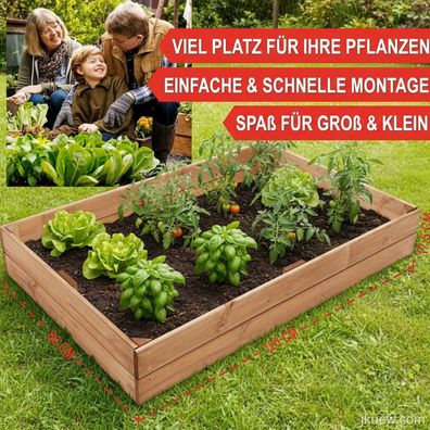 Hochbeet - Pflanzbeet Holz mit Innenvlies Garten Hochbeet erweiterbar und stapelbar
