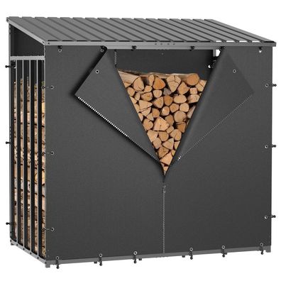 Kaminholzregal Außen XXXL 186x105x185cm – 3,45m³ mit Dach + Wetterschutzplane