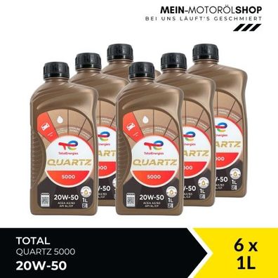 Total Quartz 5000 20W-50 6x1 Liter