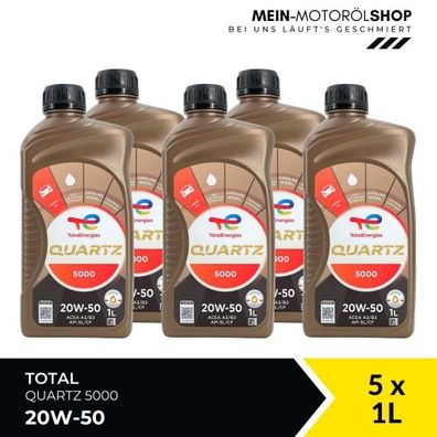 Total Quartz 5000 20W-50 5x1 Liter