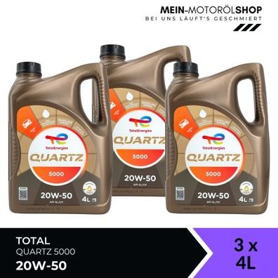 Total Quartz 5000 20W-50 3x4 Liter