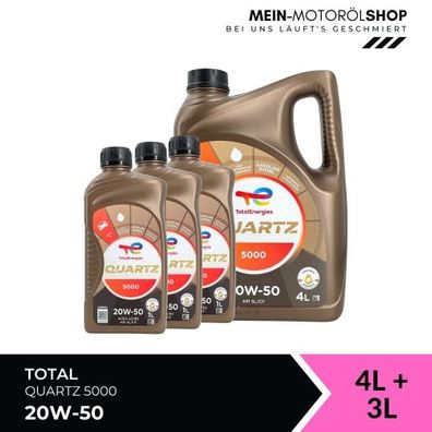 Total Quartz 5000 20W-50 4 + 3 Liter
