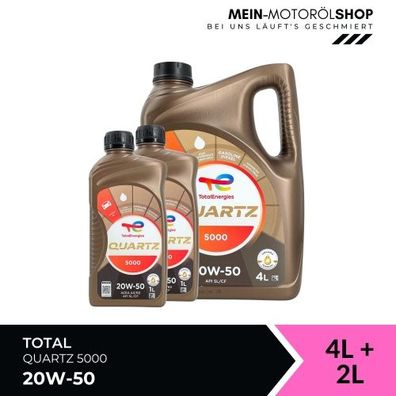 Total Quartz 5000 20W-50 4 + 2 Liter