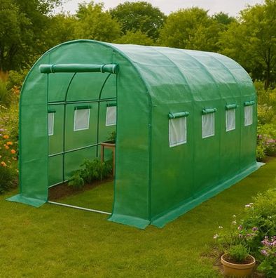 Foliengewächshaus Gewächshaus Treibhaus Frühbeet Fundament Pflanzen Aufzucht 3 x 4