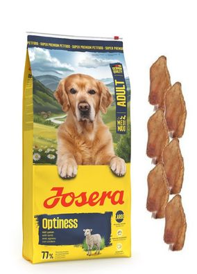 12,5kg Josera Optiness Hundefutter + 6 x Kaninchenohren