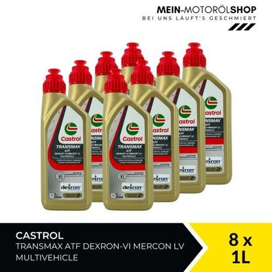 Castrol Transmax ATF Dexron-VI Mercon LV Multivehicle 8x1 Liter