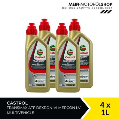 Castrol Transmax ATF Dexron-VI Mercon LV Multivehicle 4x1 Liter