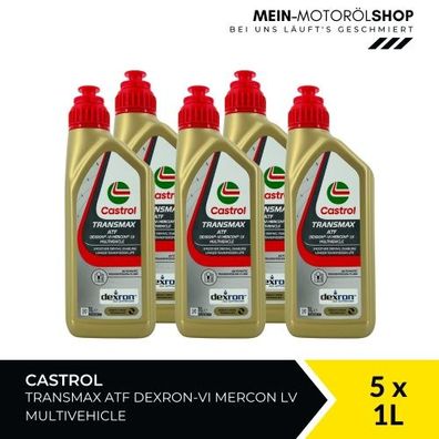 Castrol Transmax ATF Dexron-VI Mercon LV Multivehicle 5x1 Liter