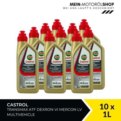 Castrol Transmax ATF Dexron-VI Mercon LV Multivehicle 10x1 Liter