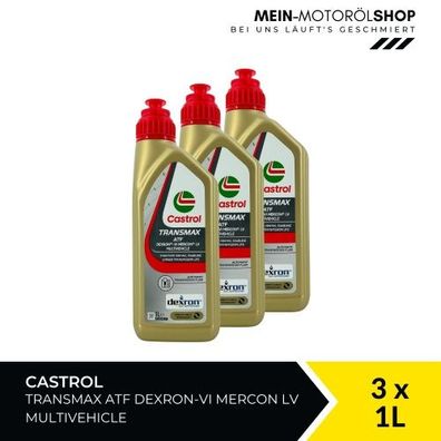 Castrol Transmax ATF Dexron-VI Mercon LV Multivehicle 3x1 Liter