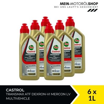 Castrol Transmax ATF Dexron-VI Mercon LV Multivehicle 6x1 Liter
