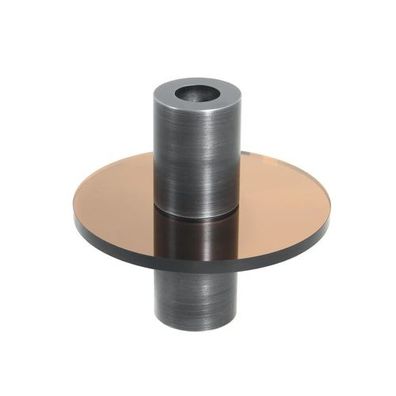 Kerzenständer - mit Kupfer Glasplatte - Design Kerzenhalter rund Edelstahl Portacande