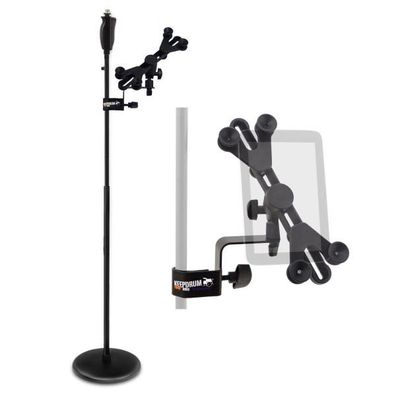 keepdrum Mikrofonständer MS124 Einhand-Stativ mit Tablet-Halter