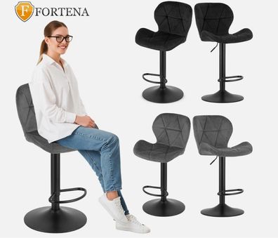 2X Barhocker aus Velours Drehbar Höhenverstellbar Tresenhocker Küchenhocker